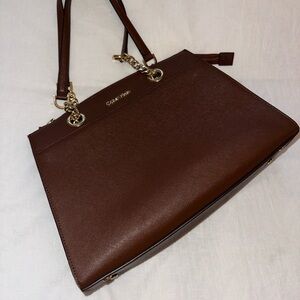 Calvin Klein Rich Brown Shoulder Bag